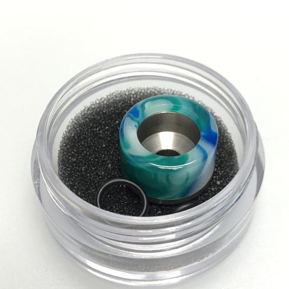 510 Aluminum / Resin Drip tip Blue/green/Ice swirl
