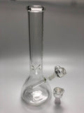 Pure Glass - 12" Gatling Beaker Male 14mm Flower & DAB