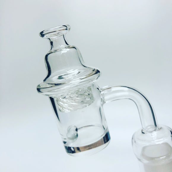 Heavy worked Quartz banger with terp pearls