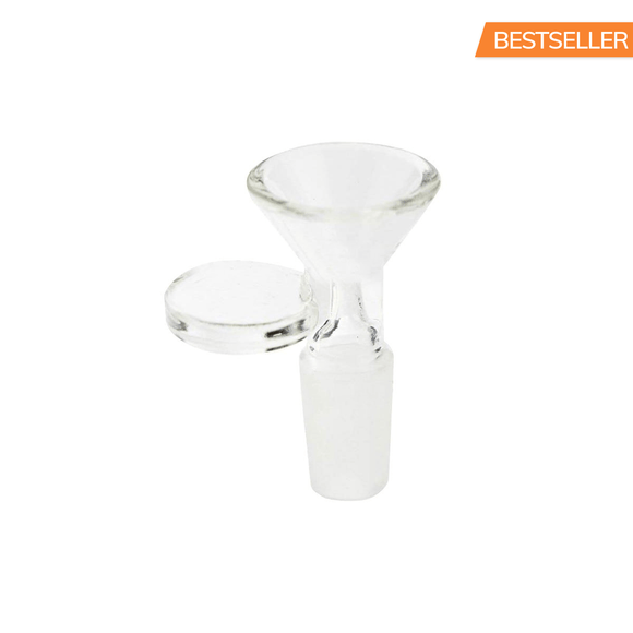 Clear Bowl  Flat Handle - 14mm male